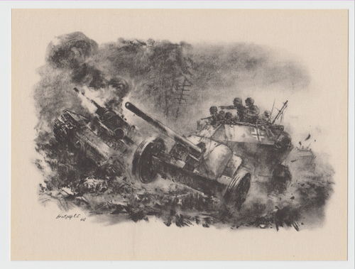 GROSSES Wehrmacht Bild Motiv Schützenpanzer PAK