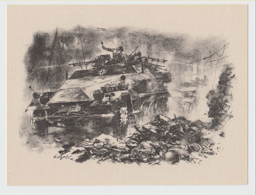 GROSSES Wehrmacht Bild Motiv Panzergrenadiere Angriff in Russland