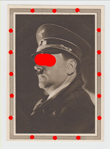 Adolf Hitler Portrait Foto Postkarte 3. Reich Poststempel Braunau 1939