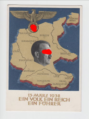 Adolf Hitler Postkarte Einmarsch Österreich 1938 Poststempel Salzburg 1938