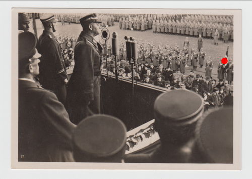 Hoffmann Postkarte SA Stabschef Lutze vereidigt SA Sudetenland Aussig 1939