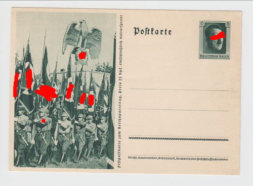 SA marschiert Reichsparteitag - Original Postkarte 3. Reich