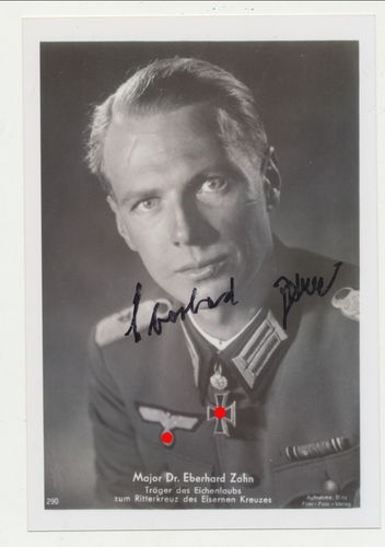 Major Dr. Eberhard Zahn Ritterkreuz EL Nachkriegs Foto Original Autogramm Ritterkreuzträger