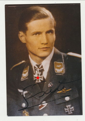 Luftwaffe Heinz Ewald Ritterkreuz Nachkriegs Foto Original Autogramm Ritterkreuzträger