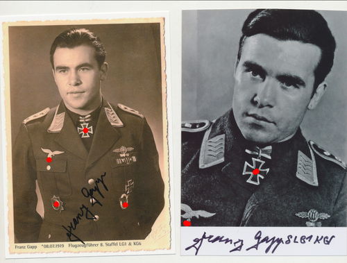 Luftwaffe Franz Gapp Ritterkreuz 2x Nachkriegs Foto Original Autogramm Ritterkreuzträger