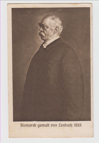 Bismarck Karte gemalt von Lenbach - Original Postkarte um 1900