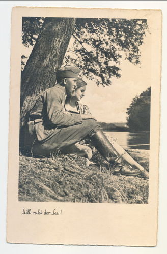 Wehrmacht Foto Postkarte " Still ruht der See " WK2