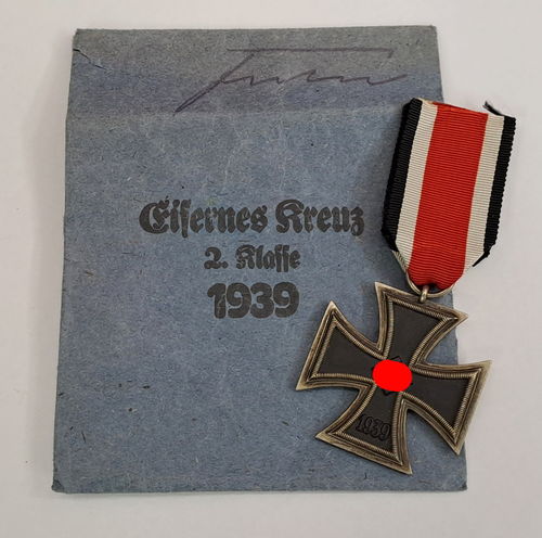 EK2 Eisernes Kreuz 1939 2. Klasse in Verleihungstüte Louis Gottlieb & Söhne Idar Oberstein
