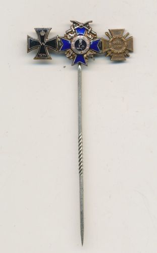Miniatur MVO Militär Verdienstorden Bayern EK2 Kriegsteilnehmerkreuz 1914/18