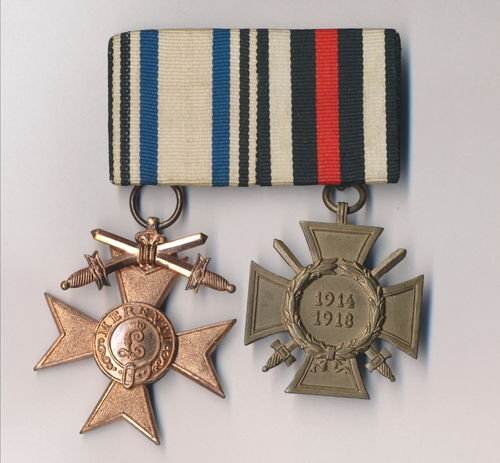 Bayern Ordensspange MVK Militärverdienstkreuz und Frontkämpfer Ehrenkreuz 1914/18