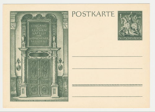 Eingang zur Reichen Kapelle München Residenz - Original Postkarte 3. Reich