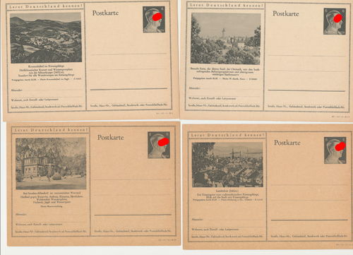 4 Original Postkarten Lernt Deutschland kennen 3.Reich