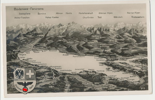 Bodensee Panorama - Original Postkarte 3. Reich