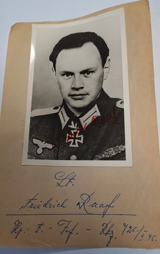 Leutnant Friedrich Raaf Ritterkreuzträger NACHKRIEGS Foto um 1960