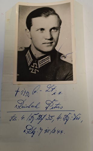 Leutnant Reinhard Peters Ritterkreuzträger NACHKRIEGS Foto um 1960