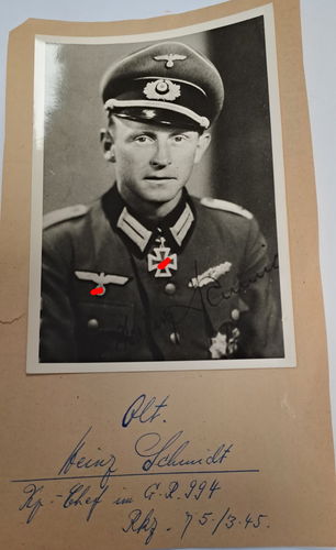 Oberleutnant Heinz Schmidt Ritterkreuzträger NACHKRIEGS Foto um 1960