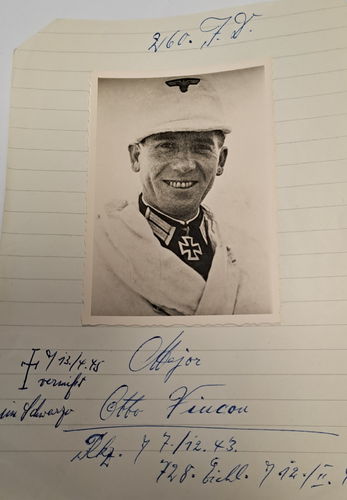Major Otto Vincon Ritterkreuzträger NACHKRIEGS Foto um 1960