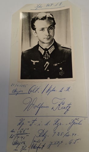 Oberleutnant Wolfram Kertz Ritterkreuzträger NACHKRIEGS Foto um 1960