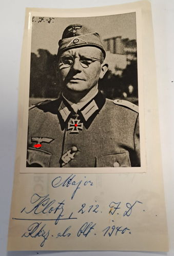 Major Klotz Ritterkreuzträger NACHKRIEGS Foto um 1960