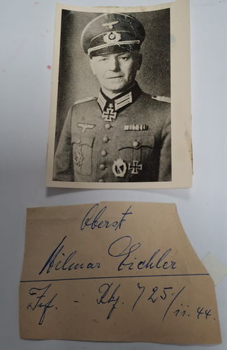 Oberst Hilmar Eichler Ritterkreuzträger NACHKRIEGS Foto um 1960
