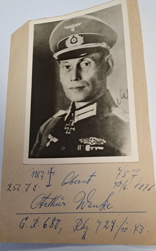 Oberst Arthur Wanke Ritterkreuzträger NACHKRIEGS Foto um 1960