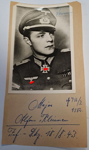 Major Alfons Kleimann Ritterkreuzträger NACHKRIEGS Foto um 1960