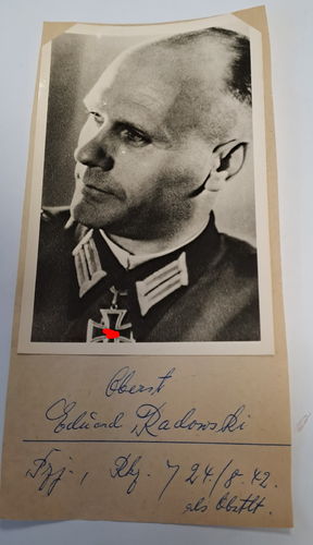 Oberst Eduard Radowski Ritterkreuzträger NACHKRIEGS Foto um 1960