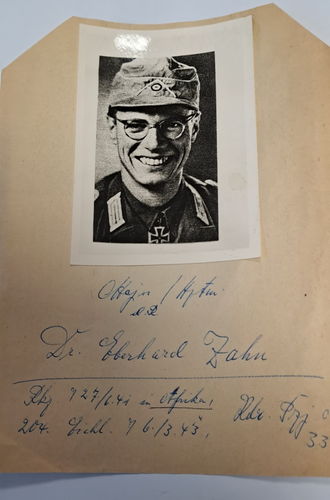 Hauptmann Dr Eberhard Zahn Ritterkreuzträger NACHKRIEGS Foto um 1960