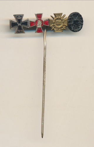 Miniatur Spange 4 Auszeichnungen Eisernes Kreuz Hanseatenkreuz Frontkämpfer Verwundetenabzeichen