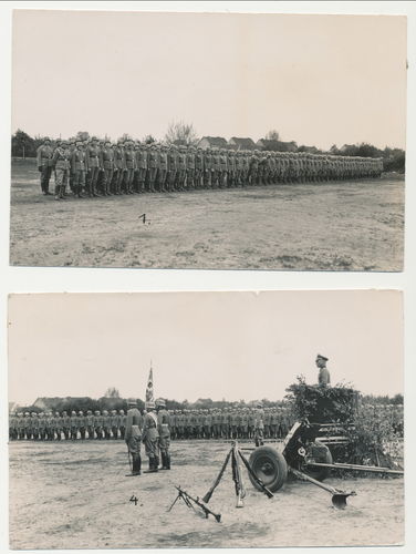 Parade Vereidigung Panzerabwehr Abt. 3 in Frankfurt / Oder - 2x Foto Postkarte 1939