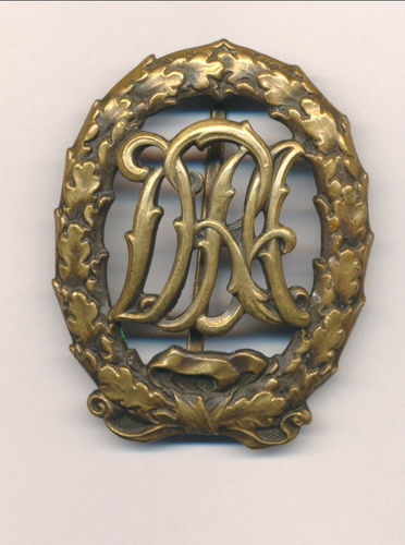 Deutsches Sportabzeichen 1919 - 1934 DRA in Bronze Hersteller Wernstein Jena