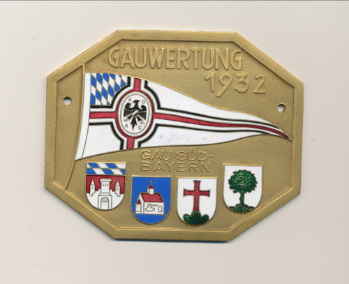 ADAC Automobil Club Gauwertung Teilnehmerplakette Gau Südbayern Plakette 1932