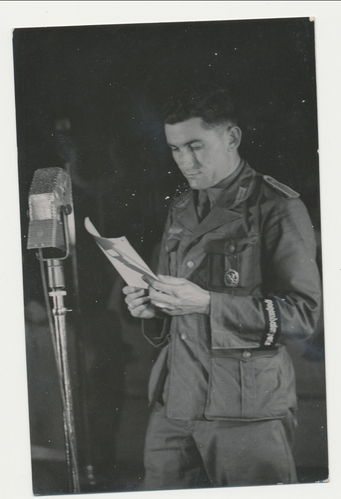Wehrmacht Unteroffizier mit Ärmelband Propaganda Kompanie Original Portrait Foto WK2
