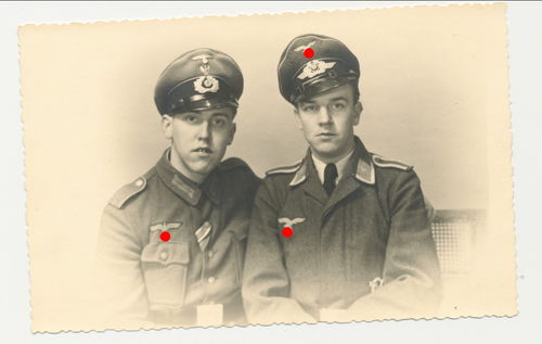 Luftwaffe Flugzeugführer und Bruder Wehrmacht Heer Original Portrait Foto WK2