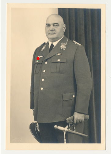 Portrait Foto dicker Luftwaffen Offizier mit Luftwaffendolch WK2
