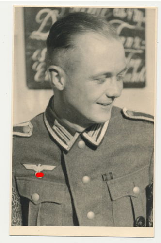 Portrait Foto Wehrmacht Unteroffizier mit Verwundetenabzeichen Feldspange Sudetenland WK2
