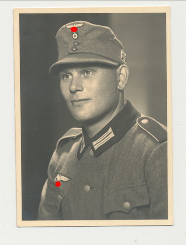 Deutsche Wehrmacht Gebirgsjäger Feldmütze Edelweiss Original Portrait Foto WK2