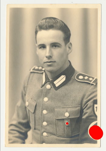 RAD Reichsarbeitsdienst mit NSDAP Parteiabzeichen Original Portrait Foto WK2