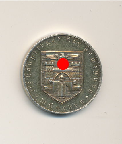 Silber Münze Münchner Dienstboten Medaille München 3. Reich gepunzt mit Halbmond ( Silber )
