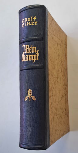Mein Kampf Adolf Hitler Hochzeitausgabe 1939 mit Widmung OU Bürgermeister Gde Hayna 1940