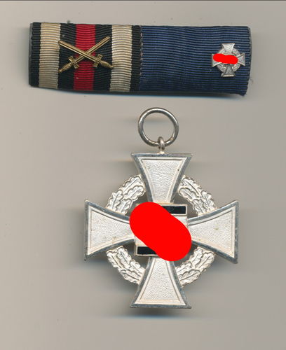 Treudienst Ehrenzeichen für 25 Jahre treue Dienste in Silber mit 2er Feldspange