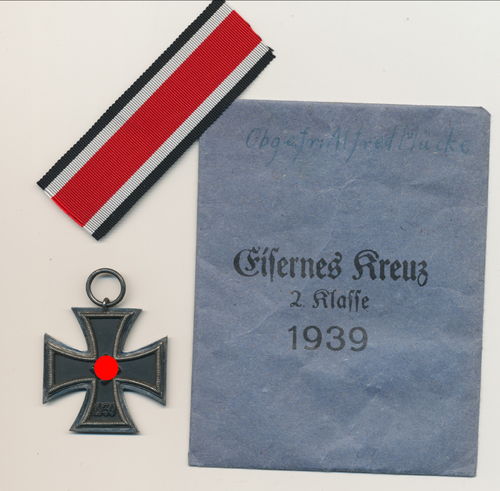 EK2 Eisernes Kreuz 1939 2. Klasse mit Hersteller Punze " 55 in Verleihungstüte Hammer & Söhne