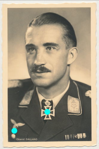 Adolf Galland jüngster General der Jagdflieger - Original Hoffmann Portait Postkarte WK2