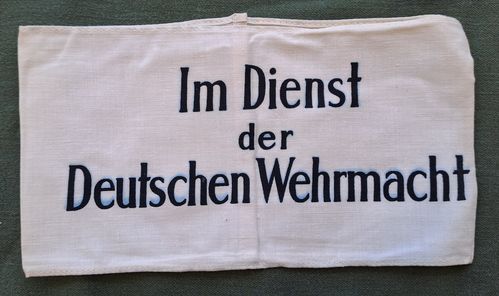 Armbinde " Im Dienst der Deutschen Wehrmacht " WK2