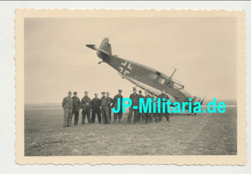 Deutsche Luftwaffe Flugzeug Kopfstand Original Foto WK2
