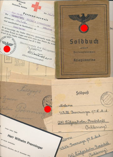Soldbuch Kriegsmarine Sanitäter Ausweis Rot Kreuz Dokumente Gefangenschaft Drontheim Oslo Norwegen