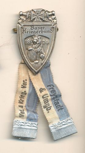 Bayerischer Kriegerbund Veteranen Abzeichen 1874 - 1914 Freystadt