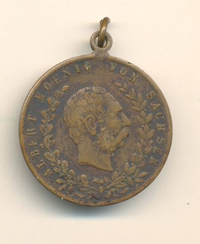 Medaille Albert von Sachsen zur 800 Jahr Feier Jubiläum 1889 Wettin