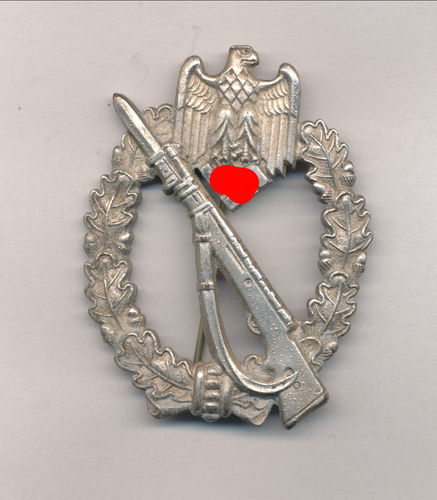 Infanterie Sturmabzeichen in Silber mit Hersteller "HM"