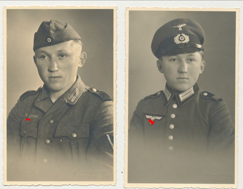 Junger Wehrmacht Soldat 2x Original Portrait Foto WK2